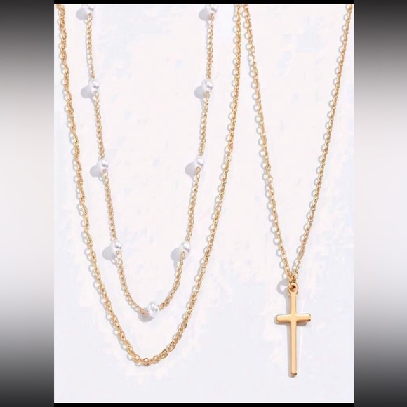 Gold Cross Necklace - Picture 2 of 3